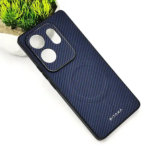 [PO4BIZRO30-13-17] Infinix Zero 30 4G PITAKA Carbon Fiber With Wireless Magsafe Back Case (Navy Blue)