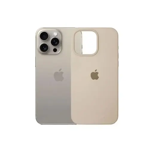 [PO23BIP15PMAX-1-42] iPhone 15 Pro Max Official Soft Silky Back Case (Desert Titanium)