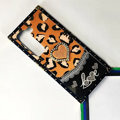 [PO60BIHOT50-5-8] Infinix Hot 50 4G Ladies Luxury LV Case With Back Ring Case (Orange)