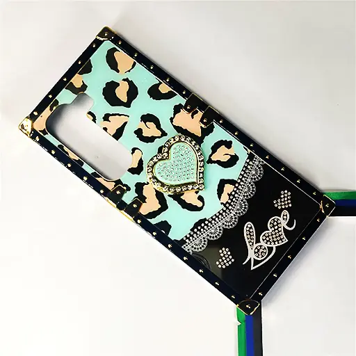 [PO60BIHOT50-5-14] Infinix Hot 50 4G Ladies Luxury LV Case With Back Ring Case (Sea Green)