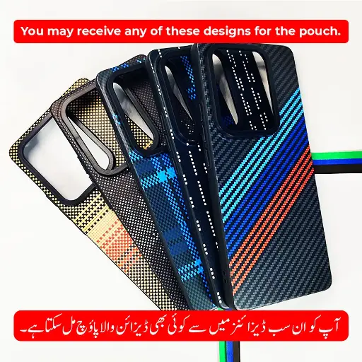 [PO58BINOT50PR-3-2] Infinix Note 50 Pro 4G|Note 50 4G 3D PITAKA Fiber Fusion Stripe Edition Back Case (Black)
