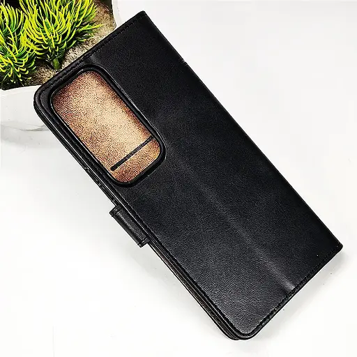 [PO42FBVIV30 5G-4-2] Vivo V30 5G NMT Premium Luxuary Leather Book Case (Black) 