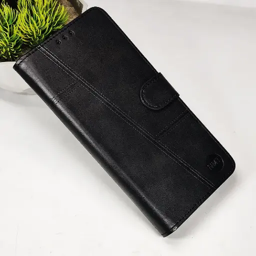 [PO42FBVIV29E-4-2] Vivo V29E NMT Premium Luxuary Leather Book Case (Black) 