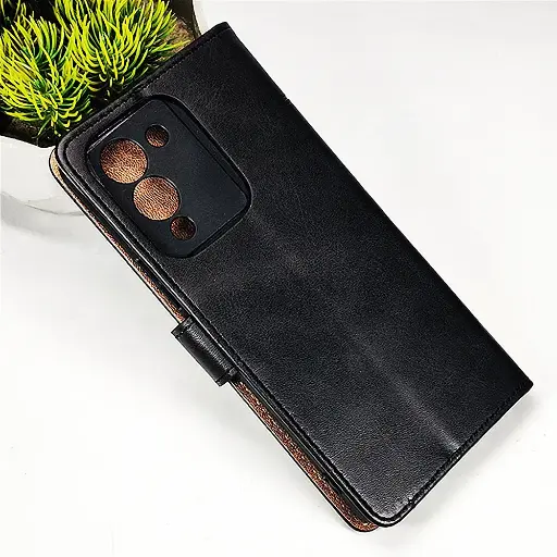 [PO42FBINOT12G96-4-2] Infinix Note 12 G96 NMT Premium Luxuary Leather Book Case (Black) 