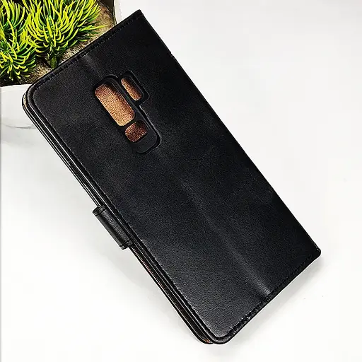 [PO42FBSS9PL-4-2] Samsung Galaxy S9 Plus NMT Premium Luxuary Leather Book Case (Black)