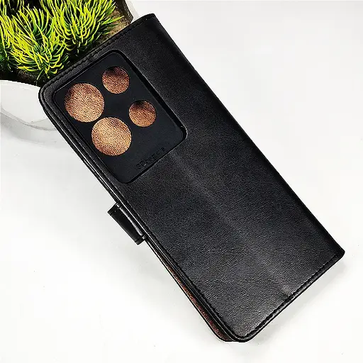[PO42FBINOT30-4-2] Infinix Note 30 4G NMT Premium Luxuary Leather Book Case (Black)