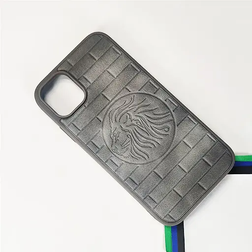 [PO56BIPXIR-1-36] iPhone 11 Prick Pattern Premium Leather Back Case (Natural Titanium)