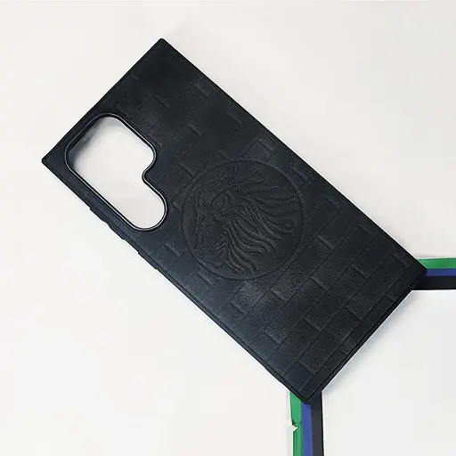 [PO56BSS24U-1-2] Samsung Galaxy S24 Ultra Prick Pattern Premium Leather Back Case (Black)