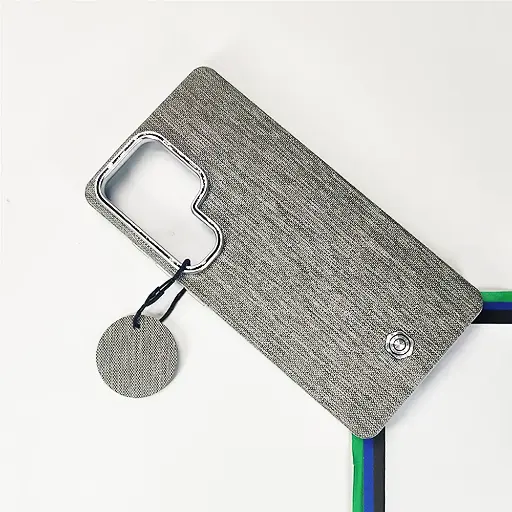 [PO56BSS24U-1-36] Samsung Galaxy S24 Ultra Prick Pattern Premium Leather Back Case (Natural Titanium)