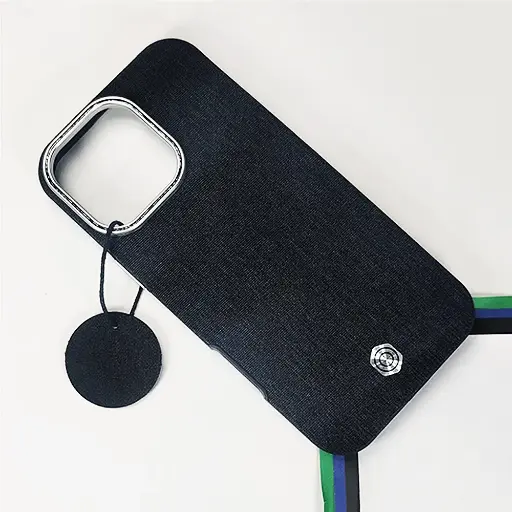 [PO32BIP16PMAX-20-2] iPhone 16 Pro Max Classic Official High Quality Leather Texture Magsafe Wireless 3D Creative Back Case (Black)