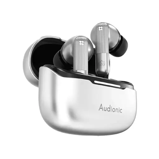 [HFB7AD8-29-7] Audionic Trance 850 Wireless Bluetooth Earbuds With ANC Mode 120hours Play Time (Metal Silver)