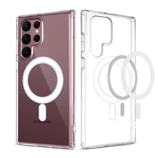 [PO7BSS25U-11] Samsung Galaxy S25 Ultra Magnetic Magsafe Wirelees Transparent Back Case
