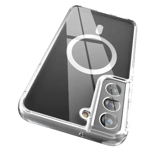 [PO7BSS22-11] Samsung Galaxy S22 Magnetic Magsafe Wirelees Transparent Back Case