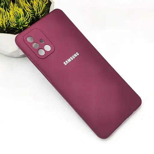 [PO23BSA71-1-21] Samsung A71 4G Original Official Soft Silky Back Case (Maroon)