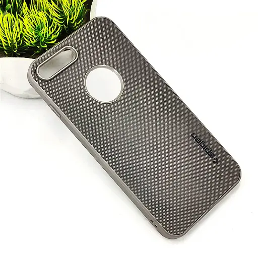 [PO32BIP7GPL-16-9] iPhone 7/8 Plus Spigen Hard Dotted Leather Back Case (Gray)