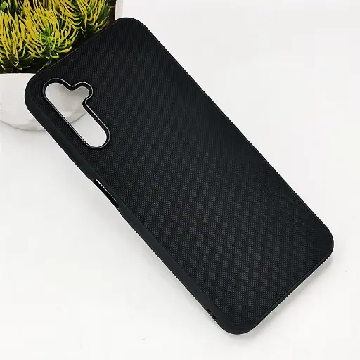 [PO32BSA14-16-2] Samsung A14 4G Spigen Hard Dotted Leather Back Case (Black)