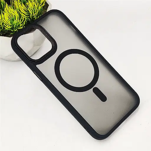 [PO6BIP12PR-19-2] iPhone 12 Pro|iPhone 12 MagSafe 3D Matte Back Case (Black)