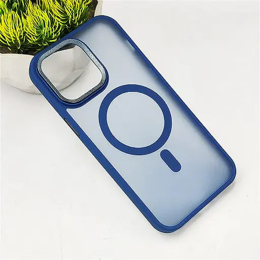 [PO6BIP14PMAX-19-17] iPhone 14 Pro Max MagSafe 3D Matte Back Case (Navy Blue)