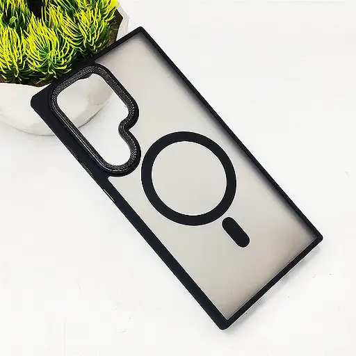 [PO6BSS24U-19-2] Samsung Galaxy S24 Ultra MagSafe 3D Matte Back Case (Black)