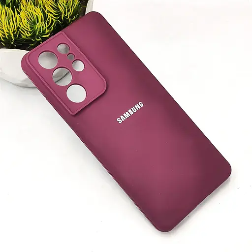 [PO23BSS21U-1-21] Samsung Galaxy S21 Ultra Original Official Soft Silky Back Case (Maroon)