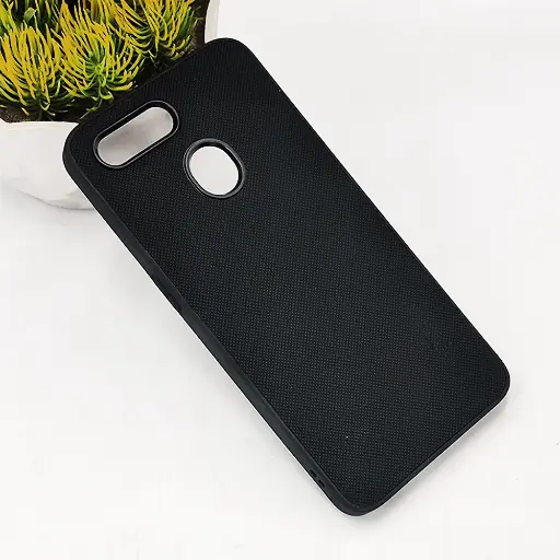 [PO32BOA5S-16-2] Oppo A5S|F9|A12|A7|A11K Spigen Hard Dotted Leather Back Case (Black)