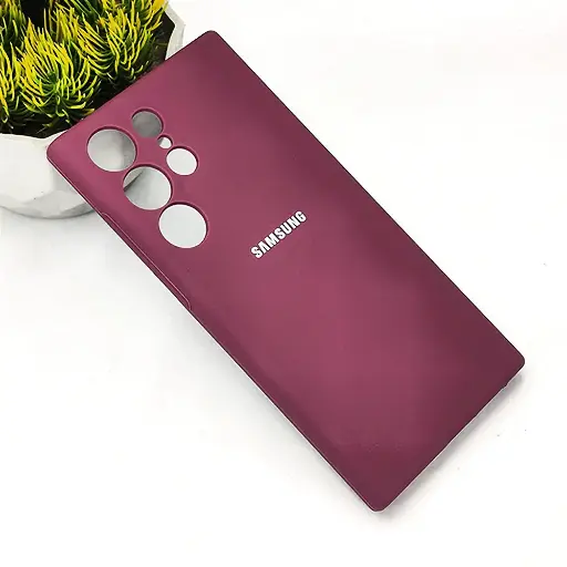 [PO23BSS23U-1-21] Samsung Galaxy S23 Ultra Back Case Soft Mobile Pouch (Maroon)