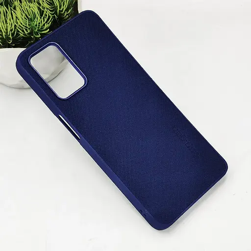 [PO32BOA54-16-17] Oppo A54|A16s|A54s Spigen Hard Dotted Leather Back Case (Navy Blue)