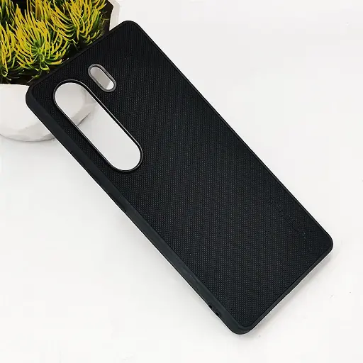 [PO32BTCMN40-16-2] Tecno Camon 40 4G Spigen Hard Dotted Leather Back Case (Black)