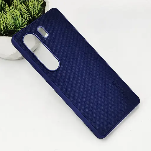 [PO32BTCMN40-16-17] Tecno Camon 40 4G Spigen Hard Dotted Leather Back Case (Navy Blue)