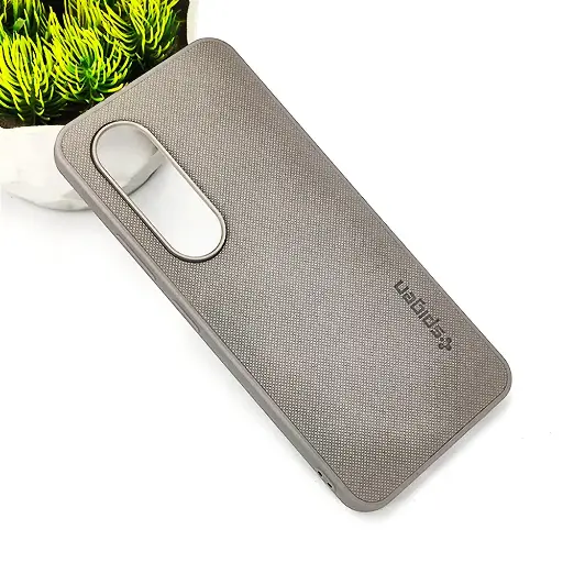 [PO32BITS25-16-9] iTel S25 4G Spigen Hard Dotted Leather Back Case (Gray)
