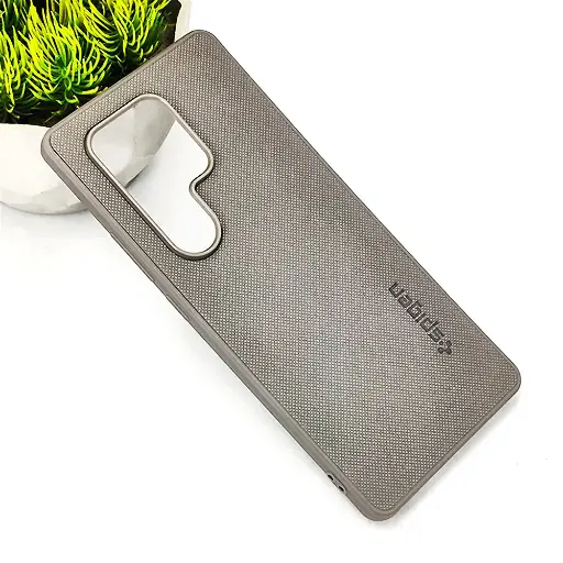 [PO32BITS25U-16-9] iTel S25 Ultra Spigen Hard Dotted Leather Back Case (Gray)