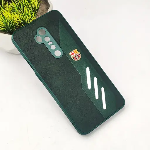 [PO42B1PL7TPR-12-11] OnePlus 7T Pro|1+7 Pro FCB Crest Logo With Three Diagonal Stripe With Leather Texture Mobile Back Case (Green)