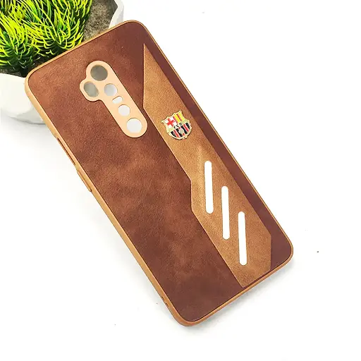 [PO42B1PL7TPR-12-13] OnePlus 7T Pro|1+7 Pro FCB Crest Logo With Three Diagonal Stripe With Leather Texture Mobile Back Case (Brown)