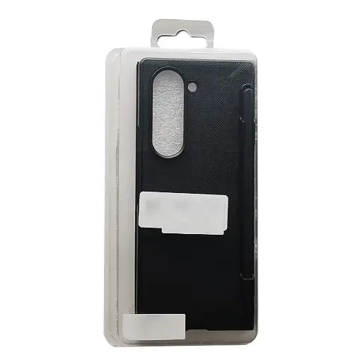 [PO18BSZFLD6-1-2] Samsung Galaxy Z Fold 6 Leather Back Pen Case (Black)