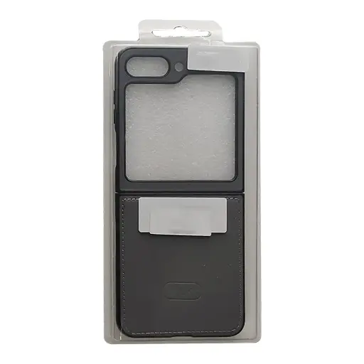 [PO32BSZFLP5-5-9] Samsung Galaxy Z Flip 5 VWK Premium Leather Feel Back Case (Gray)