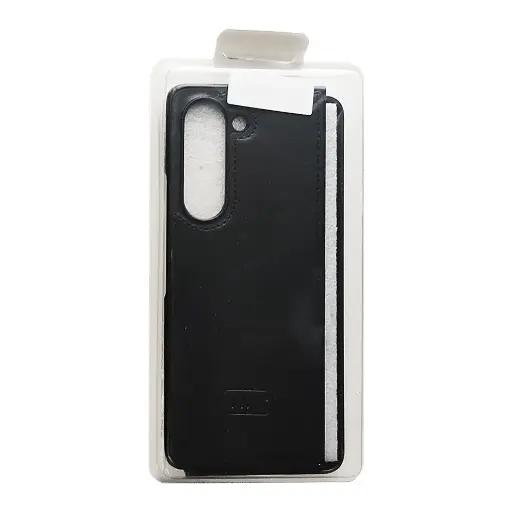 [PO32BSZFLD5-5-2] Samsung Galaxy Z Fold 5 VWK Premium Leather Feel Back Case (Black)