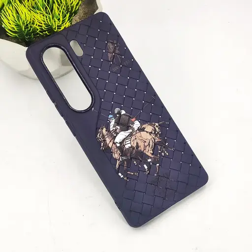 [PO14BTCMN40-51-12] Tecno Camon 40 4G Polo 3D Polo Ralph Printed Woven With Leather Feel Soft Silicone Back Case (Purple)