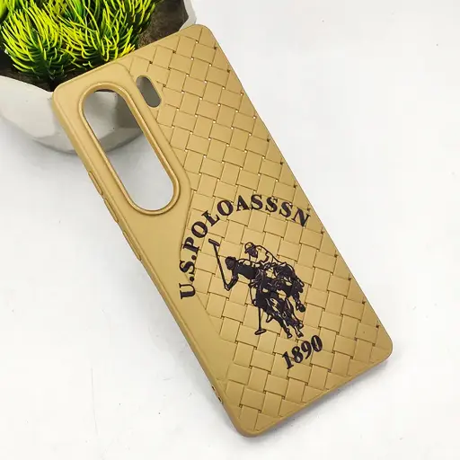 [PO14BTCMN40-51-42] Tecno Camon 40 4G Polo 3D Polo Ralph Printed Woven With Leather Feel Soft Silicone Back Case (Desert Titanium)