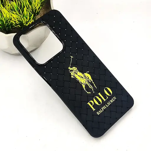 [PO14BORELMEC63-51-2] Oppo Realme C61|Realme C63|Note 60|Note 60x|Narzo N61 Polo 3D Polo Ralph Printed Woven With Leather Feel Soft Silicone Back Case (Black)