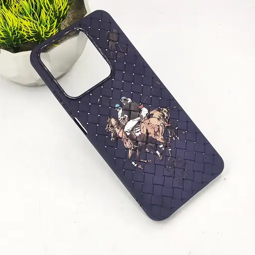[PO14BORELMEC63-51-12] Oppo Realme C61|Realme C63|Note 60|Note 60x|Narzo N61 Polo 3D Polo Ralph Printed Woven With Leather Feel Soft Silicone Back Case (Purple)