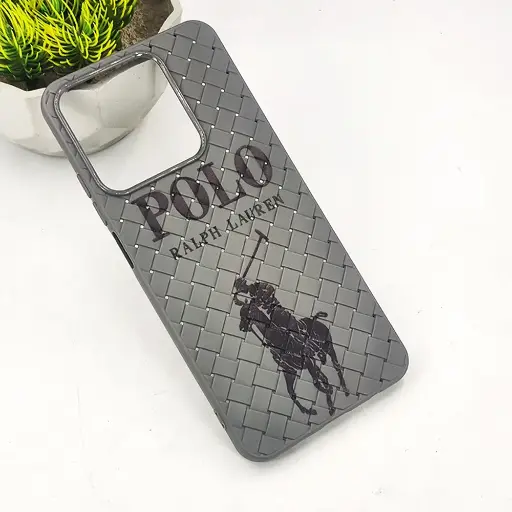 [PO14BORELMEC63-51-36] Oppo Realme C61|Realme C63|Note 60|Note 60x|Narzo N61 Polo 3D Polo Ralph Printed Woven With Leather Feel Soft Silicone Back Case (Natural Titanium)