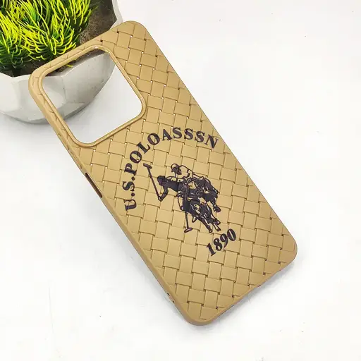 [PO14BORELMEC63-51-42] Oppo Realme C61|Realme C63|Note 60|Note 60x|Narzo N61 Polo 3D Polo Ralph Printed Woven With Leather Feel Soft Silicone Back Case (Desert Titanium)