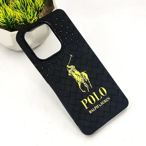 [PO14BMINOT13-51-2] Xioami Redmi Note 13 4G Polo 3D Polo Ralph Printed Woven With Leather Feel Soft Silicone Back Case (Black)