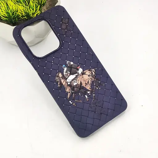 [PO14BMINOT13-51-12] Xioami Redmi Note 13 4G Polo 3D Polo Ralph Printed Woven With Leather Feel Soft Silicone Back Case (Purple)