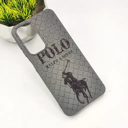 [PO14BSA16-51-36] Samsung Galaxy A16 4G|5G Polo 3D Polo Ralph Printed Woven With Leather Feel Soft Silicone Back Case (Desert Titanium)