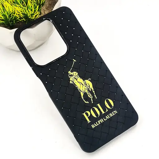 [PO14BIHOT30I-51-2] Infinix Hot 30i Polo 3D Polo Ralph Printed Woven With Leather Feel Soft Silicone Back Case (Black)