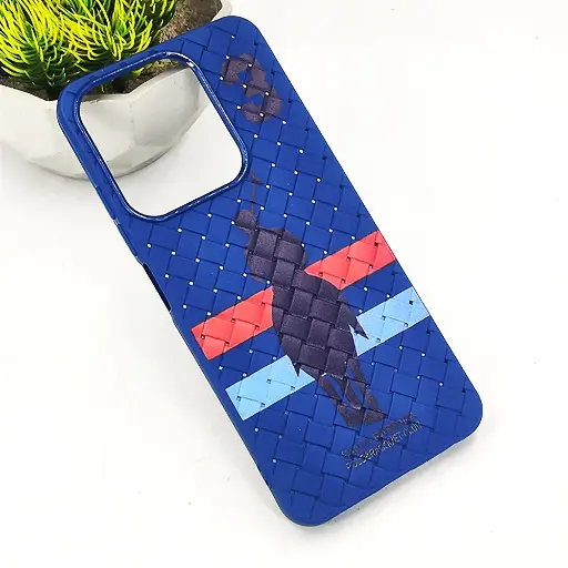 [PO14BIHOT30I-51-17] Infinix Hot 30i Polo 3D Polo Ralph Printed Woven With Leather Feel Soft Silicone Back Case (Navy Blue)