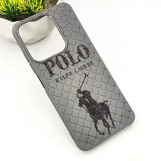 [PO14BIHOT30I-51-36] Infinix Hot 30i Polo 3D Polo Ralph Printed Woven With Leather Feel Soft Silicone Back Case (Natural Titanium)