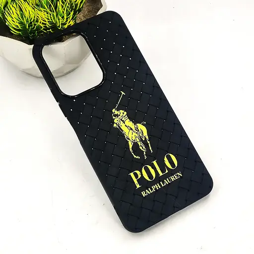 [PO14BMI13C-51-2] Xiaomi Redmi 13C|Poco C65 Polo 3D Polo Ralph Printed Woven With Leather Feel Soft Silicone Back Case (Black)