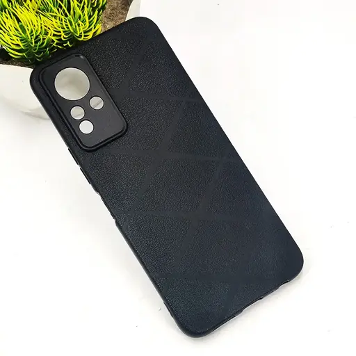 [PO14BINOT11-75-2] Infinix Note 12 G88|Note 11 PU Leather Texture Skin Surfer Soft Silicone Back Case (Black)